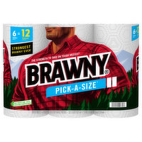 Brawny Paper Towels, Double Rolls, 2-Ply, 6 Each