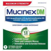 Mucinex Expectorant & Cough Suppressant, Maximum Strength, Tablets, 7 Each