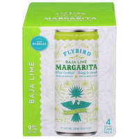 Flybird Wine Cocktails, Margarita, Baja Lime, 4 Each