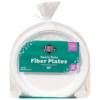 First Street Dinner Plates, Heavy Duty Fiber, 10 Inch, 32 Each