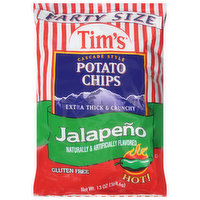 Tim's Potato Chips, Cascade Style, Jalapeno, Hot, Party Size, 13 Ounce