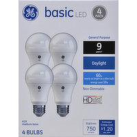 GE Light Bulbs, LED, Daylight, 10 Watts, 4 Pack, 4 Each