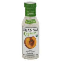 Briannas Dressing, Organic, Poppy Seed, Rich, 10 Ounce