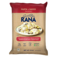 Rana Pasta + Sauce Pairing, Italian Sausage & Onion Ravioli Cremini Mushroom & Cheese Sauce, 19 Ounce