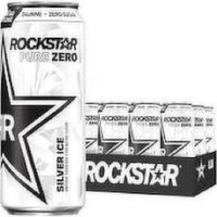 Rockstar Pure Zero Silver Ice Energy Drink, 16 oz Cans, 192 Ounce