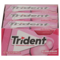 Trident Gum, Sugar Free, Bubblegum, 12 Each