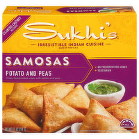 Sukhi's Samosas, Potato and Peas, 10 Ounce