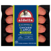 Aidells Smoked Chicken Sausage, Chicken & Apple, Twin Pack, 24 Ounce