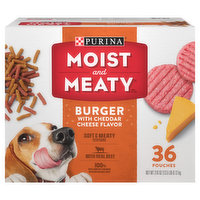 Moist & Meaty Dog Food, Burger with Cheddar Cheese Flavor, 216 Ounce