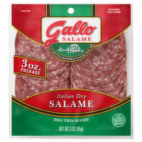 Gallo Salame, Italian Dry, Deli Thin Sliced, 3 Ounce