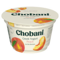 Chobani Yogurt, Greek, Nonfat, Peach on the Bottom, 5.3 Ounce