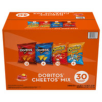 Frito Lay Doritos Cheetos Mix, Bigger Bags, 30 Each