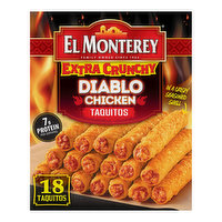 El Monterey Taquitos, Diablo Chicken, Extra Crunchy, 18 Each