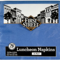 First Street Napkins, Luncheon, Cobalt, 3-Ply, 75 Each