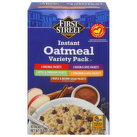 First Street Oatmeal, Instant, Variety Pack, 10 Each