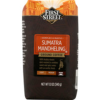 First Street Coffee, Ground, Dark, Sumatra Mandheling, 12 Ounce
