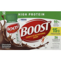 Boost Nutritional Drink, Complete, Chocolate Sensation, 12 Each