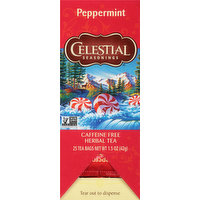 Celestial Seasonings Herbal Tea, Peppermint, Caffeine Free, Tea Bags, 25 Each