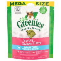 Feline Greenies Treats for Cats, Savory Salmon Flavor, Mega Size, 4.6 Ounce