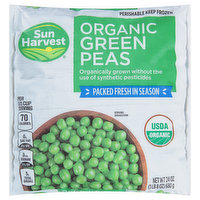 Sun Harvest Green Peas, Organic, 24 Ounce