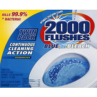 2000 Flushes Toilet Bowl Cleaner, Automatic, Blue Plus Bleach, Twin Pack, 7 Ounce