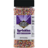 First Street Sprinkles, Rainbow Nonpareils, 13 Ounce