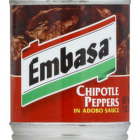 Embasa Peppers, Chipotle, in Adobo Sauce, 7 Ounce