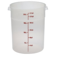 Cambro Round Translucent Food Container 22qt, 1 Each