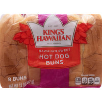 King's Hawaiian Hot Dog Buns, Hawaiian Sweet, 8 Each