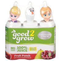 good2grow 100% Juice, Fruit Punch, Character 3 Pack, 18 Ounce