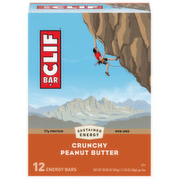 Clif Bar Energy Bars, Crunchy Peanut Butter, 12 Each