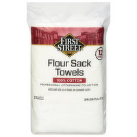 First Street Flour Sack Towels, 100% Cotton, 12 Each