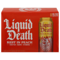 Liquid Death Iced Tea, Rest in Peach, King Size Cans, 8 Each