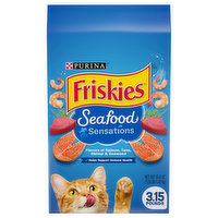 Friskies Cat Food, Seafood Sensations, Salmon, Tuna, Shrimp & Seaweed, 50.4 Ounce