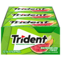 Trident Gum, Sugar Free, Watermelon Twist, 12 Each