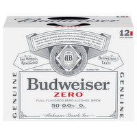 Budweiser Malt Beverage, Zero, 12 Each