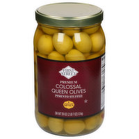 First Street Queen Olives, Colossal, Pimento Stuffed, Premium, 39 Ounce