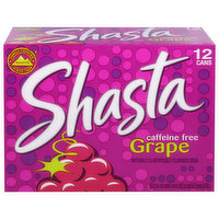 Shasta Soda, Caffeine Free, Grape, 12 Each