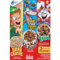 General Mills Cereal, Lucky Charms/Cookie Crisp/Trix, 3 Each