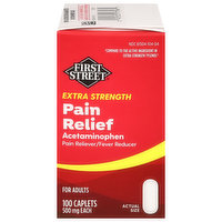 First Street Pain Relief, Extra Strength, 500 mg, Caplets, 100 Each