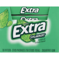 Extra Gum, Sugarfree, Spearmint, 10 Each