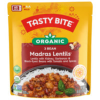 Tasty Bite Madras Lentils, Organic, 3 Bean, Indian, Mild, 10 Ounce