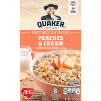 Quaker Instant Oatmeal, Peaches & Cream, 8 Each