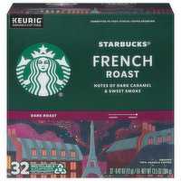 Starbucks Coffee, Ground, Dark Roast, French Roast, K-Cup Pods, 32 Each