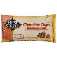 First Street Chocolate Chips, Real Milk Chocolate, 11.5 Ounce