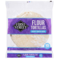 First Street Flour Tortilla, Soft Taco Size, 10 Each