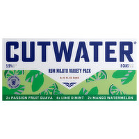 Cutwater Rum Mojito, Passion Fruit Guava/Lime & Mint/Mango Watermelon, Variety Pack, 8 Each