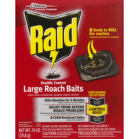 Raid Roach Baits, Large, Double Control, 8 Each