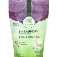 Grab Green Laundry Detergent Pods, 3in1, Lavender with Vanilla, 13.5 Ounce