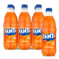 Fanta Orange Soda Fruit Flavored Soft Drink, 16.9 fl oz, 6 Each